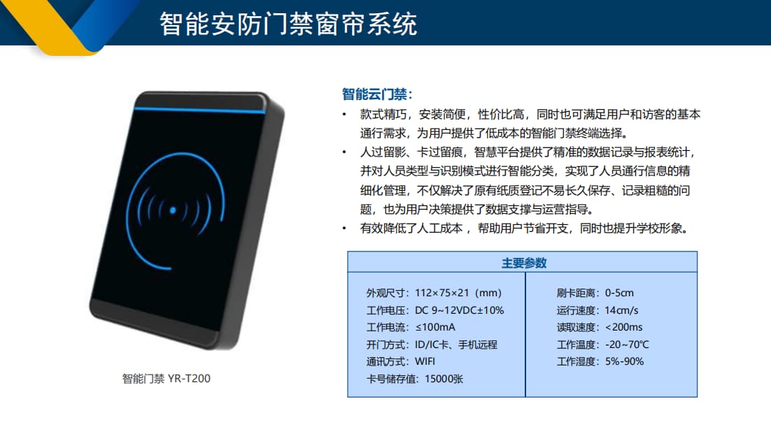 校園智能安防門(mén)禁窗簾系統